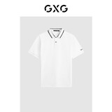 GXG男装 夏季多色男士刺绣翻领Polo衫男短袖 白色 170/M