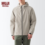 无印良品（MUJI）男式 不易沾水 风帽夹克 短外套 淡黄色 3S XL