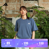 adidas情侣休闲纯棉上衣圆领短袖T恤男女夏季阿迪达斯官方轻运动 传奇墨水蓝 L