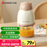志高（CHIGO）婴儿辅食机 无线绞肉机 捣蒜器蒜泥 小型多功能搅拌机碎肉机辅食料理机 TK-FS06（双碗）