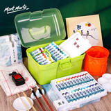 蒙玛特国画颜料工具套装初学者小学生儿童水墨画中国画入门【推荐】升级24色6ml-含纸+箱等CS-24S6TJ