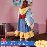 果壳（Gukoo）睡衣女迪士尼IP系列白雪公主冬珊瑚绒长款睡袍女睡衣加厚家居服D 深蓝女睡袍 XL