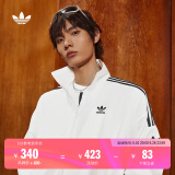 adidas情侣款复古风梭织立领夹克外套男女阿迪达斯官方三叶草 亮白 M