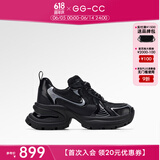 GG-CC【明星同款】月落星河银色厚底老爹鞋女2023秋季新款G23X4317 黑色 皮面 37