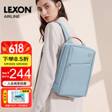 乐上（LEXON）双肩包女13.3英寸商务笔记本电脑包休闲书包通勤旅行包PU浅蓝色