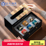 苏氏陶瓷（SUSHI CERAMICS）手绘釉画彩茶杯千里江山六色功夫茶杯节日伴手礼茶具手提礼盒套装