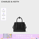 CHARLES&KEITH插带兔耳托特包手提斜挎包婚包包女包生日礼物CK2-50781362 Black黑色 M