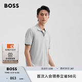 BOSS【100%棉 珠地布】男士夏高尔夫运动短袖Polo衫 052-灰色 L