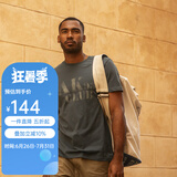 AKSERIESAK男装复古AK字母经典晕染印花亲肤舒适圆领休闲短袖T恤男1700083 青灰 L
