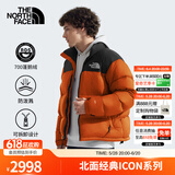 北面（The North Face）1996Nuptse高蓬鹅绒羽绒服ICON潮牌情侣款经典美版尺码|3C8D 5PO/落日橘 M /175（建议130-150斤）