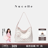 纽芝兰（NUCELLE）托特包2025新飞马老花腋下包通勤女包HOBO单肩斜挎水桶包生日礼物