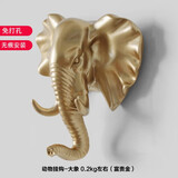 思泽诺 北欧创意挂钩 免打孔入户墙上装饰钥匙壁挂鹿头门后挂衣钩 金色【大象】 1只