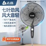 志高（CHIGO）电风扇落地扇家用台式夏天小宿舍遥控立式摇头工业大风力电扇 16英寸机械七叶四档定时1.7米线