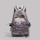 栢启歆书包双肩包背包男女大容量背包大学生户外旅行包休闲双肩包 灰紫色