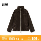 森马（Semir）外套女插肩袖珊瑚绒仿羊羔毛2024冬季立领宽松夹克109724108003