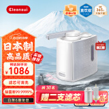 可菱水台面净水器家用直饮过滤器净水机无废水超滤机净饮机厨房台上式可清洗净水器Q602套装日本原装进口 三菱净水器Q601月光银 赠2支滤芯