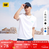 CAT卡特短袖t恤男士印花户外休闲Coolmax面料短袖T恤商场同款轻户外 白色 2XL
