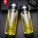 希诺（heenoor）玻璃杯单层提环大容量水杯耐热滤网便携泡茶男士茶杯子 695ml【超大容量】6076