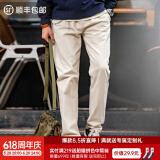 马登工装 复古棉籽壳休闲裤纯棉暗格纹米色百搭直筒长裤子男 原胚色 36