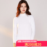 宜而爽 女式内衣半高领三层加厚柔软棉毛衫全棉保暖打底秋衣加厚 皓月白 XL 170