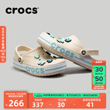 crocs卡骆驰洞洞鞋贝雅卡骆班轻便耐磨一脚蹬休闲鞋|205089 冬日白/彩色-1LI 39 (240mm)