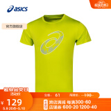 亚瑟士ASICS运动T恤男子跑步短袖透气舒适运动上衣 2011D076-001 黄绿色 L