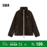 森马（Semir）外套女插肩袖珊瑚绒仿羊羔毛2024冬季立领宽松夹克109724108003