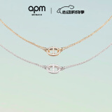APM MonacoMaille Marine猪鼻子项链金色锁骨链高级时尚感个性生日礼物 Maille Marine猪鼻子项链