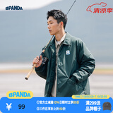 熊猫·本（ben.panda）棉服男潮牌翻领宽松休闲秋冬工装棉衣多穿情侣外套 墨绿色（A款) L
