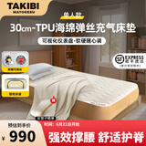 塔吉比拉丝自动充气床垫弹丝气垫床户外露营装备午休打地铺睡垫TPU30 单人海绵款床垫+不含泵+仪表盘