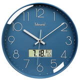 天王星（Telesonic）挂钟客厅万年历钟表3D立体创意双日历温度时钟简约石英钟挂表35cm