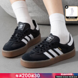 阿迪达斯（adidas）女鞋 25夏季新款运动休闲鞋复古T头鞋Samba厚底时尚轻便低帮板鞋 Samba/一号黑/白色 38 (内长235mm)