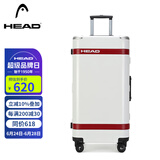海德（HEAD）行李箱男学生铝框拉杆箱女密码箱旅行箱子 白红色30英寸