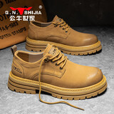 公牛世家男鞋2025秋冬新款低帮英伦风大头皮鞋休闲耐磨复古工装鞋