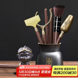 不拙茶道六君子套装功夫茶具配件茶夹子茶勺茶艺摆件茶具配件三件套 5-福运文泽茶道六君子+静心茶宠