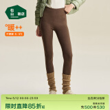 松山棉店【自由穿小暖羊打底裤】保暖打底裤女含羊毛可外穿高腰大码保暖裤 打底裤净色-咖色 L (女士165)