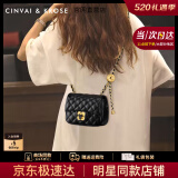 CinvaiKrose官网包包女包2025年新款斜挎包女士菱格链条包单肩包生日520礼物 CK女包-黑色【送女友老婆走心】