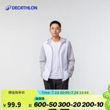 迪卡侬迪卡侬防晒衣男户外跑步衣速干防风帽衫极地白L-4826171