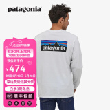 巴塔哥尼亚（Patagonia）男士混纺棉轻便logo潮流圆领长袖T恤卫衣L/S P-6 Logo 38518 WHI（白里发蓝） S