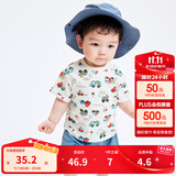 巴拉巴拉婴儿t恤宝宝打底衫女童上衣男短袖夏季全棉可爱 绿红色调00346 100