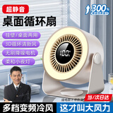 嘉柏兰桌面风扇空气循环扇USB宿舍学生办公室小风扇家用大风力涡轮迷你电风扇便携长续航挂壁静音强劲 星云白【插电款】冰感飓风丨多档大风力丨 可当小夜灯丨桌面挂壁两用