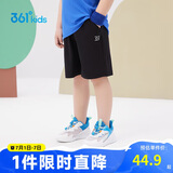 361°儿童短裤夏季男女童3-12岁透气运动裤梭织五分裤 黑 101