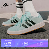 adidas「面包鞋」GRAND COURT BASE 00s休闲低帮板鞋男女阿迪达斯   薄荷绿/黑色/汉玉白   42