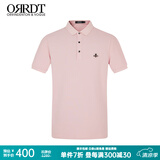 ORRDT澳林丹顿轻奢男士POLO衫夏季商务休闲男高端短袖t恤蜜蜂刺绣 粉红色 50 (L)
