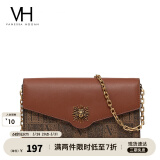VANESSA HOGAN VH女包太阳神系列贝伦信封包轻奢斜挎包链条包纪念日礼物送女友 棕色