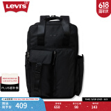 Levi's【商场同款】李维斯男士简约多口袋黑色双肩背包D7739-0001 黑色 OS