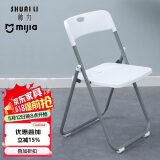 帅力折叠椅子 塑料便携休闲靠背餐椅 展会办公培训会议椅凳白SL8346