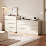 SAMEDREAM简约实木斗柜卧室床尾置物柜奶油收纳柜客厅靠墙抽屉烤漆柜子 「顶配扩容王」8斗【100cm】奶油白