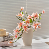 京东鲜花高档玉兰花3支假花仿真花束摆设装饰花卉客厅餐桌轻奢摆件仿生花