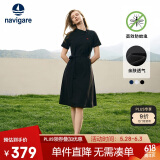 Navigare意大利小帆船女士短袖Polo裙休闲连衣裙2322874503 暗夜黑 S 